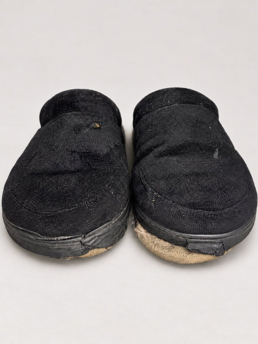 Men’s Well-Worn Black Slippers | Personal Collection